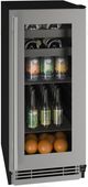 U-Line® Stainless Steel 15" Reversible Hinge Beverage Center-0