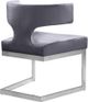 Meridian Furniture Alexandra Grey/Chrome Velvet Dining Chair-4