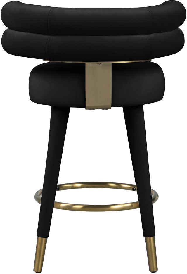 Meridian Furniture Fitzroy 2-Piece Black Velvet Counter Stools-2