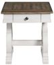 Intercon Drake French Oak 24" End Table with Rustic Gray Base-1