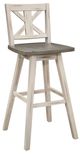 Homelegance® Amsonia Distressed Gray/White Sand Swivel Pub Height Chair with X-Back-0