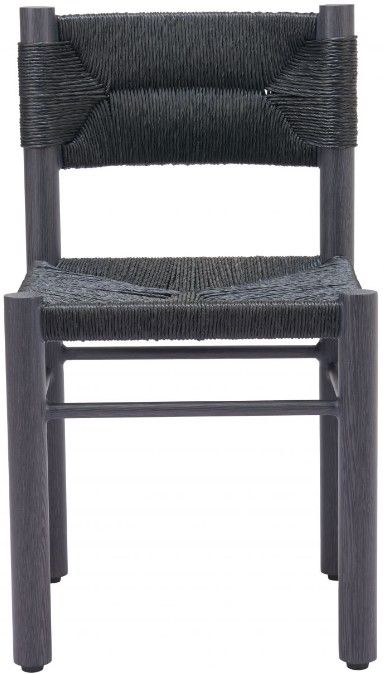Zuo® Modern Iska 2-Piece Black Aluminum Outdoor Dining Side Chair Set-1
