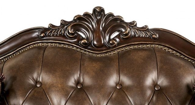 Furniture of America® Ensenada Brown/Dark Cherry Loveseat-2