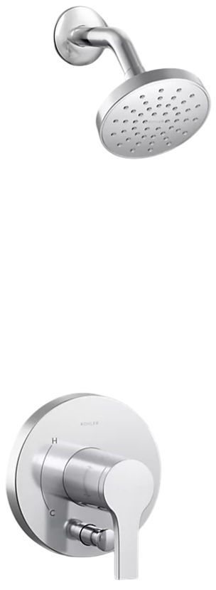 KOHLER® Elate® Rite-Temp® Polished Chrome 2.5 GPM Shower Trim Kit with Push-Button Diverter-0