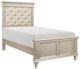 Homelegance® Celandine Off-White/Silver Twin Upholstered Bed-0