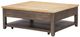 Legacy Classic XXX's and OOO's Amber Cocktail Table with Cocoa Base-3