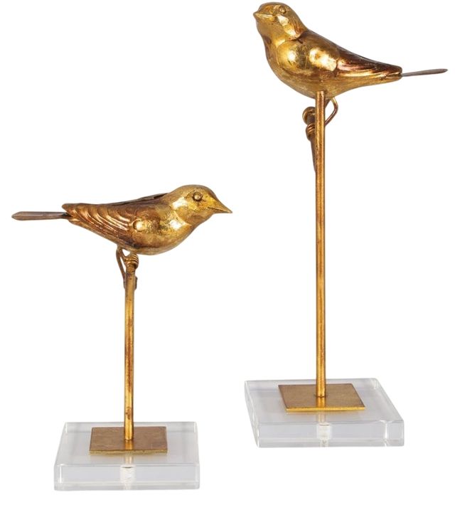 Uttermost® Passerines 2-Piece Gold Leaf Bird Figurines Set-0