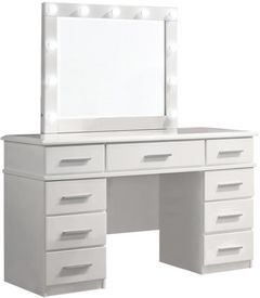 Coaster® Felicity 2-Piece Glossy White Vanity Desk Set