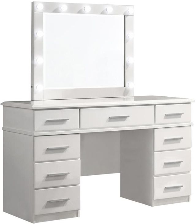 Coaster® Felicity 2-Piece Glossy White Vanity Desk Set-0