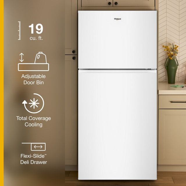 Whirlpool® 30" 19.3 Cu. Ft. White Top Freezer Refrigerator with Total Coverage Cooling-4