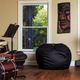CordaRoy's® Original Black Faux Leather Full Bean Bag Chair-1