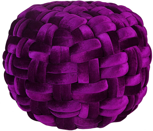 Moe's Home Collection PJ Wine Velvet Pouf-1