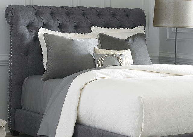 Liberty Furniture Upholstered Queen Chesterfield Sleigh Headboard-1
