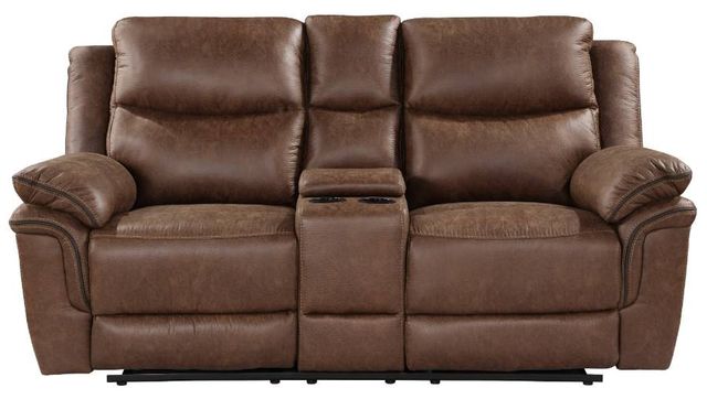 New Classic® Home Furnishings Ryland Brown Power Dual Reclining Loveseat-2