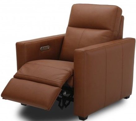 Flexsteel® Broadway Cinnamon Power Recliner with Power Headrest-2