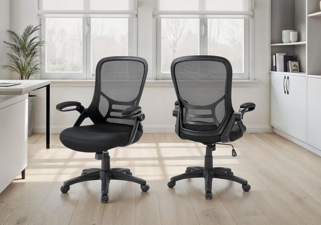 Monarch Specialties Inc. Black on Black Mesh Multi-Position Office Chair-1