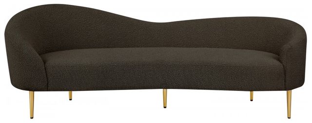 Meridian Furniture Ritz Brown Boucle Fabric Sofa-1
