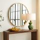 Uttermost® Crinkle Champagne Leaf Round Mirror-1