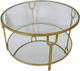 Zeugma Imports Glass Top Round Coffee Table with Gold Base-2