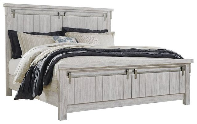 Signature Design by Ashley® Brashland 2-Piece White King Panel Bed Set-1