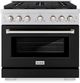 ZLINE Paramount Series 36" Stainless Steel Pro Style Dual Fuel Range with Black Matte Door-0