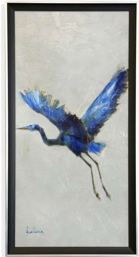 Stylecraft Blue Heron II Black/Blue/Light Gray/Silver Wall Art -0