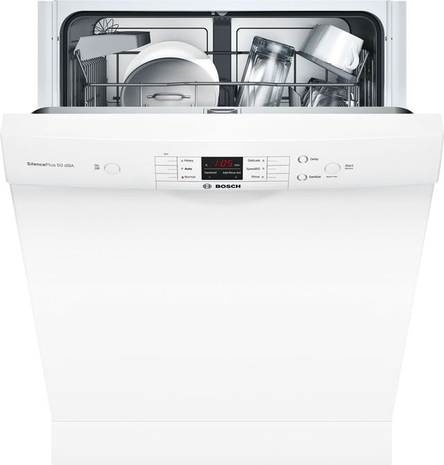 Bosch® 100 Series 24" White Built-in Dishwasher-2