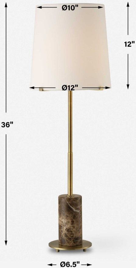 Uttermost® Sepia Antique Brass/Brown Buffet Lamp-3