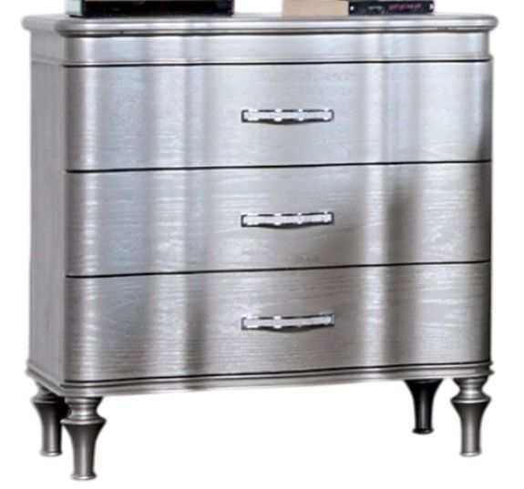 Furniture of America® Melodi Parc Silver Nightstand-0