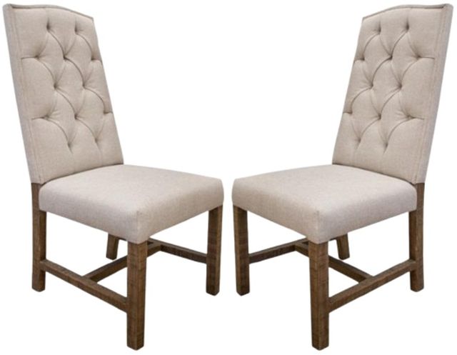 International Furniture Direct Aruba Beige/Brown Side Chair-2