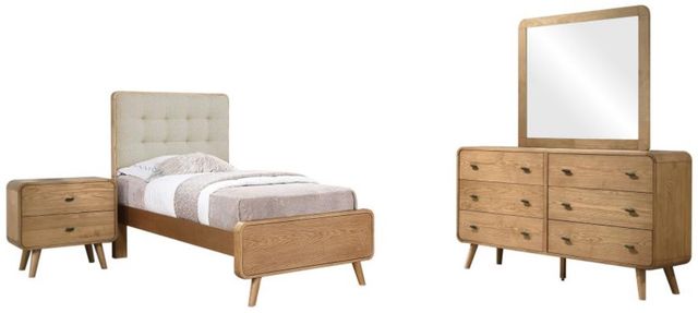 Coaster® Robyn 4-Piece Cool Beige/Light Ash Twin Bedroom Set-0