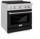 ZLINE 30" Satin Stainless Steel Pro Style Gas Range with Black Matte Door-3