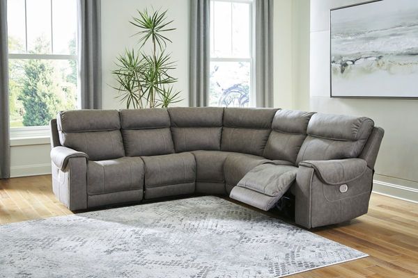 Signature Design by Ashley Starbot 5-Piece Fossil Curved Power Reclining Sectional
