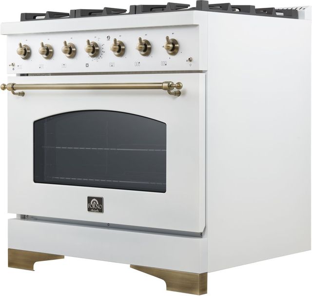 FORNO® Antico Series Alta Qualita 36" White Pro Style Gas Range-3
