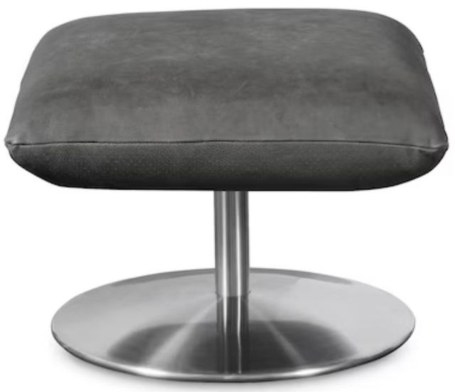 Bassett® Furniture Ranlo Graphite/Brushed Stainless Ottoman-1