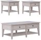 Liberty Furniture Lake House 3-Piece Weathered White Occasional Table Set-0