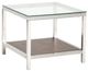 Michael Amini® Diversey Glass Top End Table with Silver Base-0