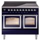 Ilve® Nostalgie II Noblesse 40'' Midnight Blue Pro Style Induction Range with Chrome Trim-0