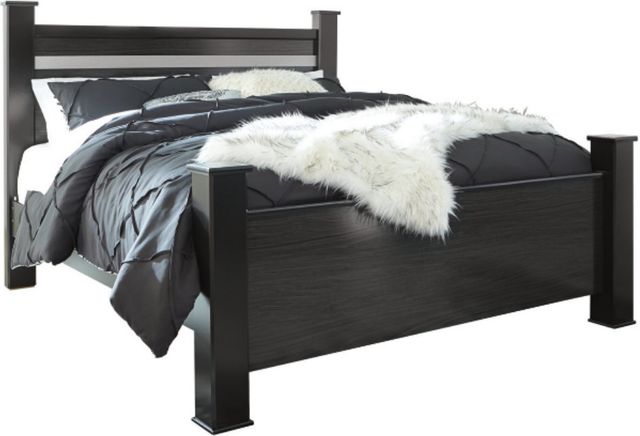 Signature Design by Ashley® Starberry 4-Piece Black Queen Poster Bed Set-1