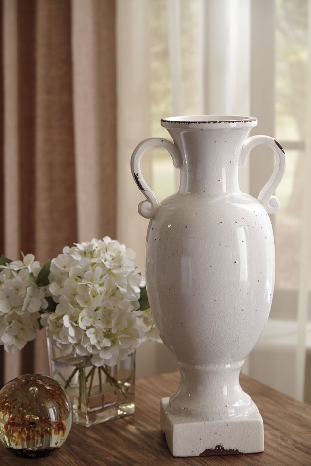 Signature Design by Ashley® Dierdra Antique White Urn-1