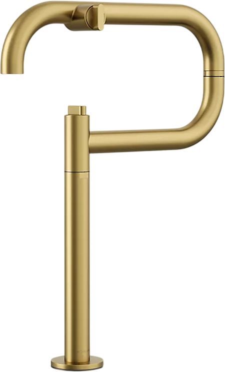 KOHLER® Components® Vibrant Brushed Moderne Brass Deck-Mount Pot Filler-0