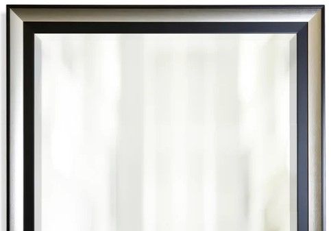Stylecraft Black/Silver Beveled Framed Wall Mirror-1