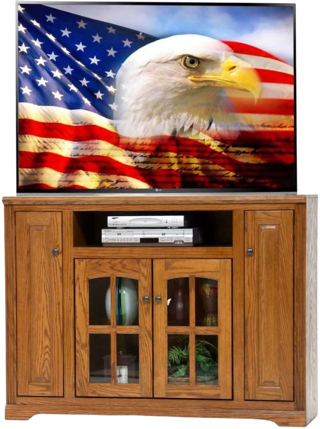 American Heartland Manufacturing Oak 55" Arched Base Tall TV Stand-1