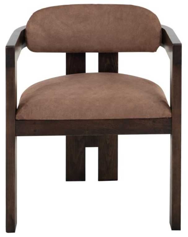 International Furniture Direct Raramuri Brown/Stained Dark Upholstered Dining Arm Chair-1