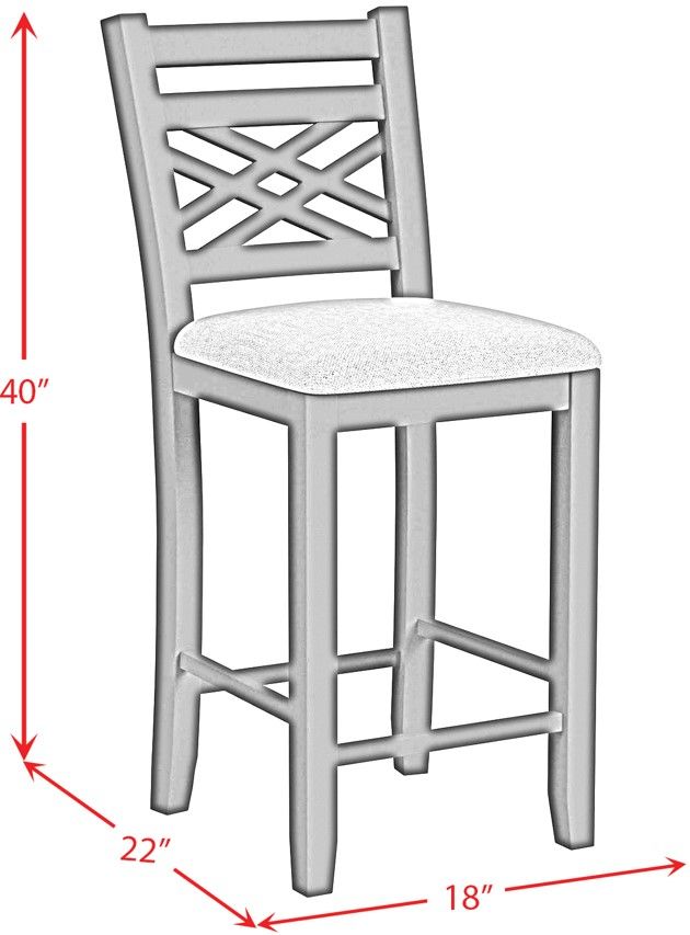 Elements International Brooks 5-Piece Medium Brown/Cream/White Counter Dining Set-3