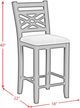 Elements International Brooks 5-Piece Medium Brown/Cream/White Counter Dining Set-3
