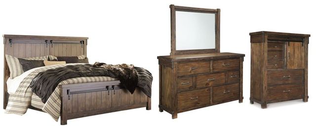 Signature Design by Ashley® Lakeleigh 4-Piece Brown California King Panel Bed Set-0