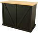 American Heartland Manufacturing Rustic Antique Black Shutter Door Kitchen Island with Oak Top-2