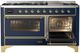 Ilve® Majestic III 60" Midnight Blue Pro Style Dual Fuel Natural Gas Range with Triple Glass Door and Brass Trim-3
