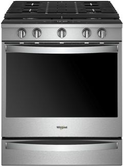 Whirlpool® 30" Fingerprint-Resistant Stainless Steel Smart Slide-In Gas Range